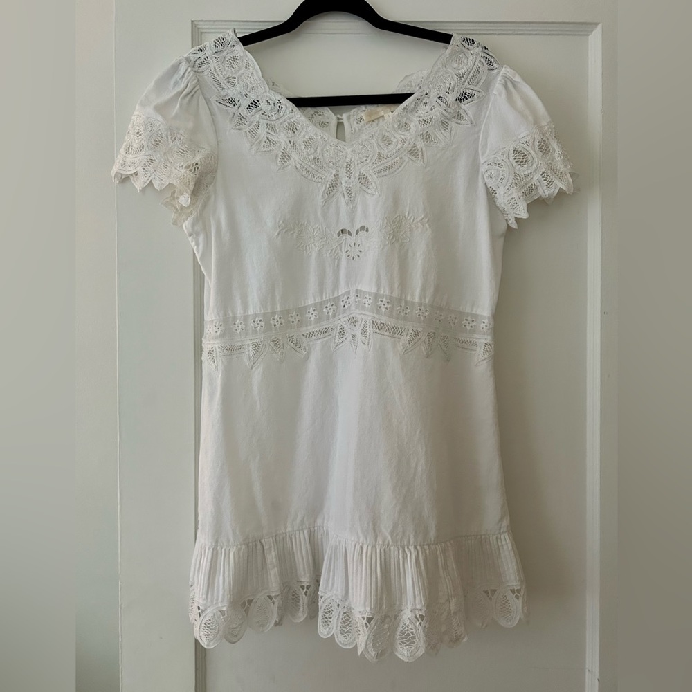 LoveShackFancy white lace tunic dress